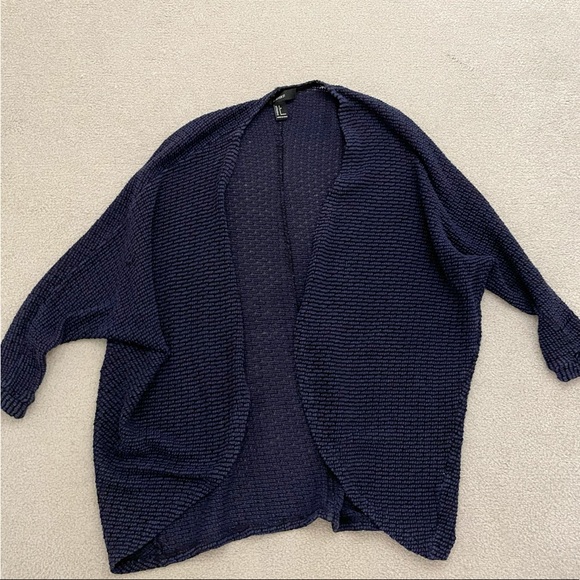 Navy Knit Cardigan Forever 21 - Picture 1 of 4